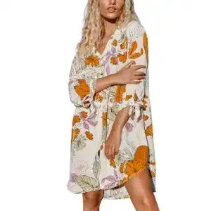 Blusenkleid CUPSHE Damen Kleider V Ausschnitt 3/4 Ärmel