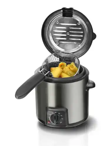 Mini-Fritteuse Steba DF 90, Fondue-Set, Edelstahlgehäuse, 1-2 Pers.