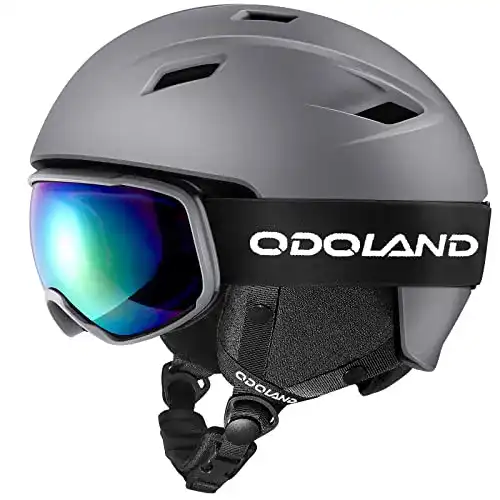 Snowboardhelm Odoland Skihelm und Skibrille Set