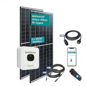 Balkonkraftwerk PLP TEK Solaranlage Stecker fertig Balkon