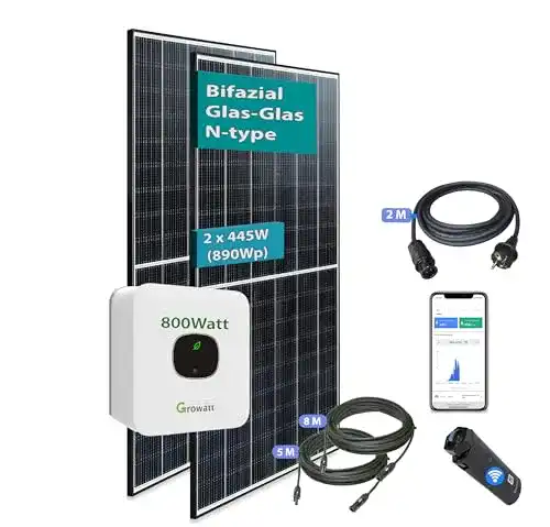 Balkonkraftwerk PLP TEK Solaranlage Stecker fertig Balkon
