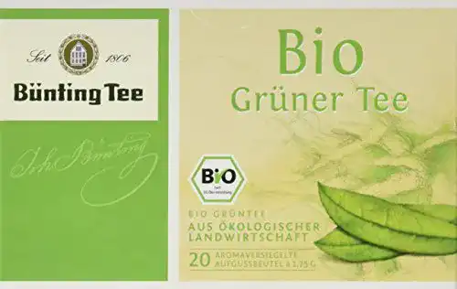 Bünting-Tee Bünting Tee Bio Grüner 20 x 1.75g Beutel, 3er Pack