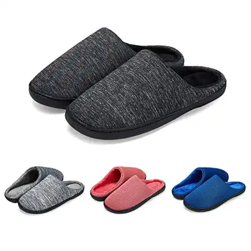 Hausschuhe Herren LK LEKUNI Damen Pantoffeln Filzpantoffeln Memory