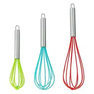 Schneebesen MIUTME Silikon 3er Set, Edelstahl und Silikon