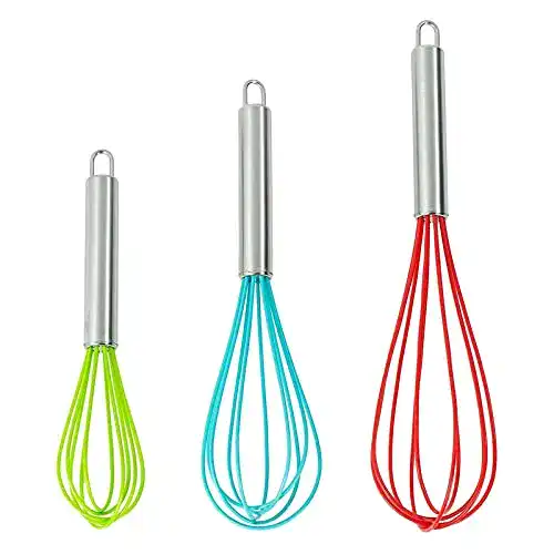 Schneebesen MIUTME Silikon 3er Set, Edelstahl und Silikon