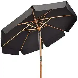 Sonnenschirm Holz COSTWAY Ø300cm, Gartenschirm Kippbar