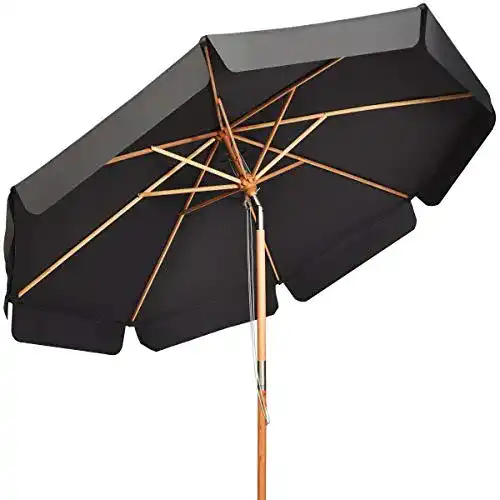 Sonnenschirm Holz COSTWAY Ø300cm, Gartenschirm Kippbar