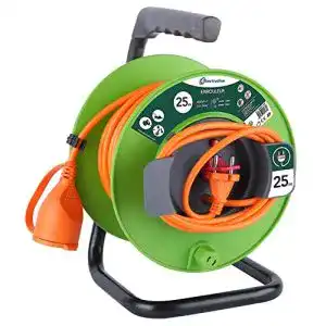 Kabeltrommel (25m) Electraline Kabeltrommel für Gärten, Grün