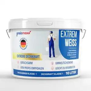 Abwaschbare Wandfarbe Preismaxx Wandfarbe weiß, 10 Liter