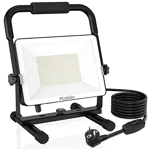 Baustrahler MustWin LED 100W Baustellenlampe mit Wippschalter