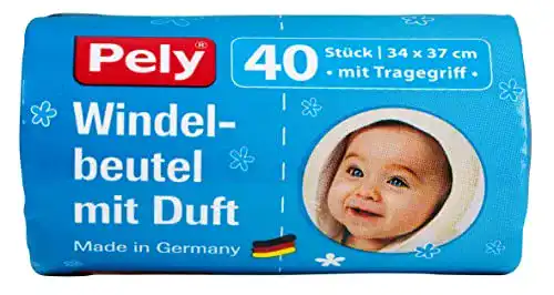 Windelsack pely Windelbeutel mit Tragegriff, 40 Stück, in blau