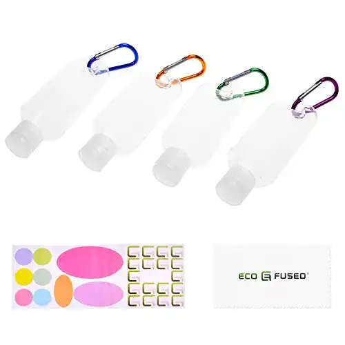 Reiseflaschen mit Karabiner Eco-Fused 4x tragbare Reiseflaschen