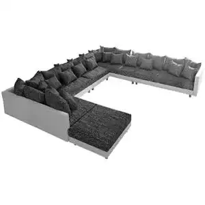 Wohnlandschaft DELIFE Couch Clovis XXL, mit Hocker