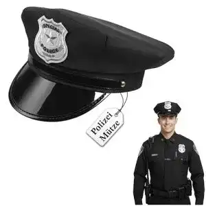 Polizeimütze Balinco Polizei Hut Cap Schirmmütze schwarz