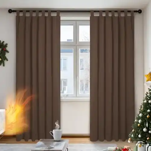 Thermovorhang Deconovo Verdunkelungsvorhang Schlaufen, 2er
