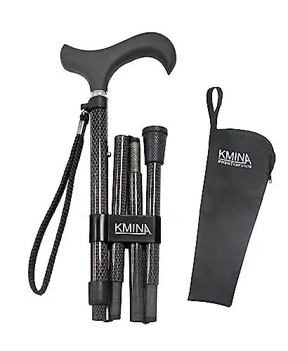 Gehstock KMINA PRO – faltbar höhenverstellbar, carbon fiber