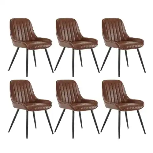 Esszimmerstuhl Lestarain 6 Stück, Retro, mit Metallbeine