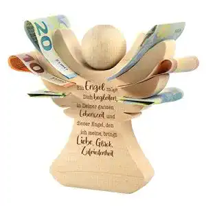 Engel aus Holz Casa Vivente Holzengel mit Gravur, Taufgeschenk