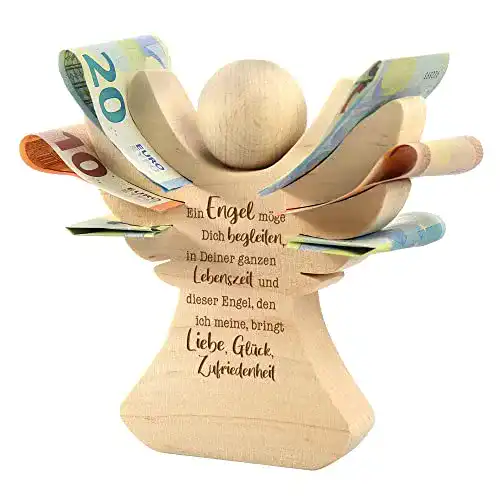 Engel aus Holz Casa Vivente Holzengel mit Gravur, Taufgeschenk