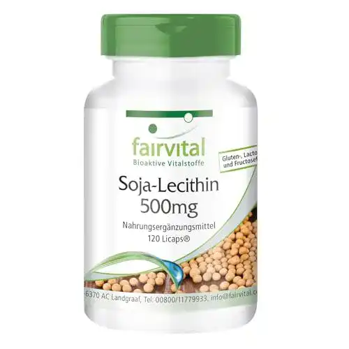 Lecithin-Kapseln fairvital Soja Lecithin 500mg, 120 LiCaps®