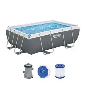 Pool eckig Bestway Power Steel Frame Pool Set, 282x196x84 cm