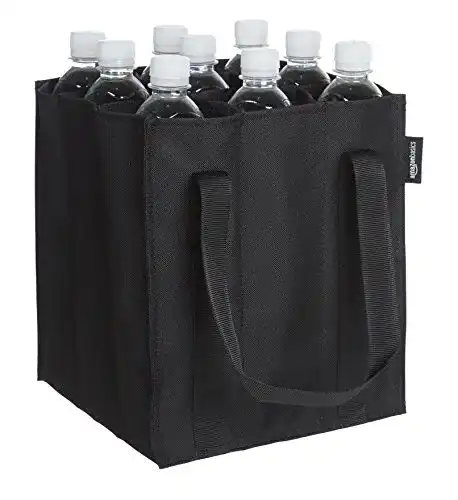 Flaschentasche Amazon Basics, 9 Fächer, 0,75 l Flaschen, Schwarz