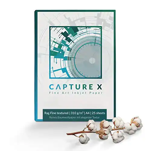 Fine-Art-Papier CAPTURE X Rag Fine textured, 310g/m², A4
