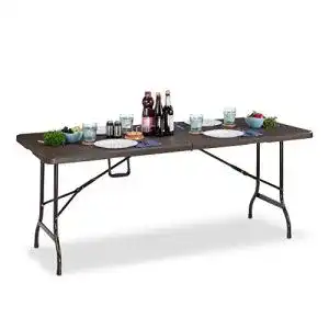 Bierzelttisch Relaxdays, braun Gartentisch, 73 x 180 x 74 cm