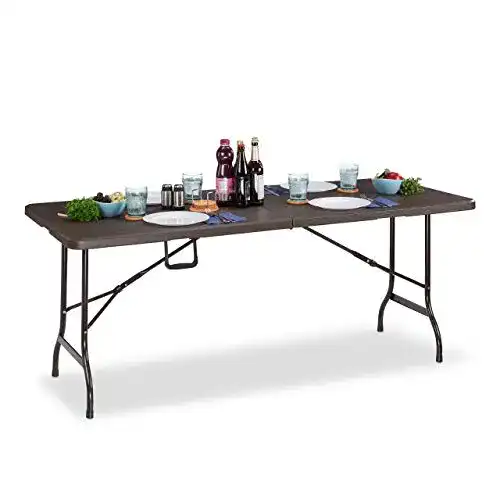 Bierzelttisch Relaxdays, braun Gartentisch, 73 x 180 x 74 cm