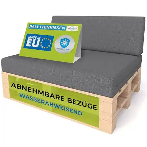 Palettenkissen Pillows24 2-teiliges Set, dunkelgrau