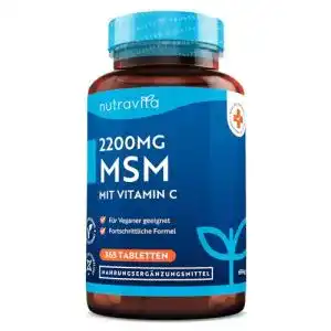 MSM-Kapseln Nutravita MSM Hochdosiert 2200mg mit Vitamin C