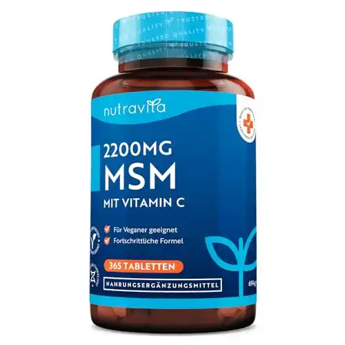 MSM-Kapseln Nutravita MSM Hochdosiert 2200mg mit Vitamin C
