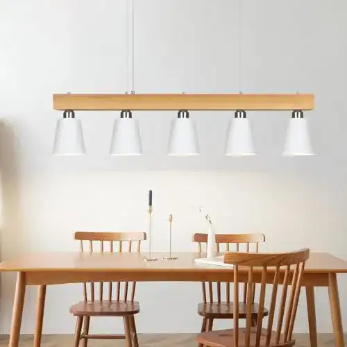 Pendelleuchte ZMH Holz Hängelampe Esstisch 100CM Rustikal