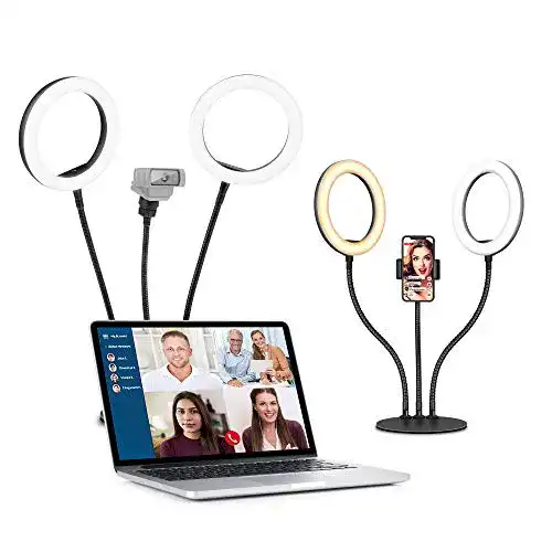 Ringlicht Laptop Evershop Ringlicht mit Stativ, Doppelt 8″ LED