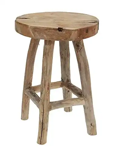 Holzhocker Spetebo Massiver Teak Holz Hocker 42 cm Massivholz