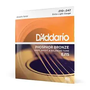 Gitarrensaiten D’Addario EJ15 Satz Bronzesaiten für Akustikgitarre