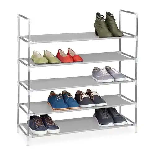 Schuhregal Relaxdays Stecksystem, 5 Ebenen, f. 20 Paar Schuhe