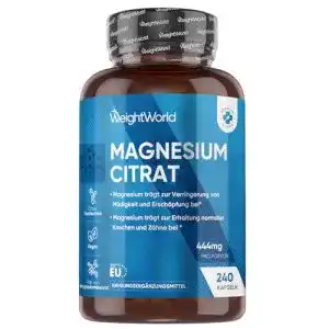 Magnesiumcitrat WeightWorld Magnesium Kapseln, 180 Kapseln