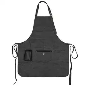 Grillschürze Leder G-on Profi schwarz, Kochschürze, Rindsleder