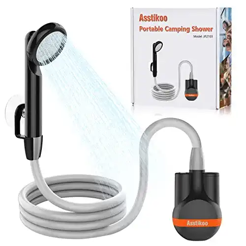 Campingdusche mit Pumpe Asstikoo Tragbare Campingdusche