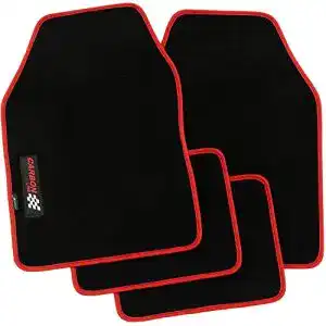 Auto-Fußmatten Petex 11380012 Autoteppich Universal Carbon, 4-teilig, rot