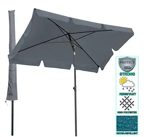 Sonnenschirm (grau) QUICK STAR Sonnenschirm 200x125cm