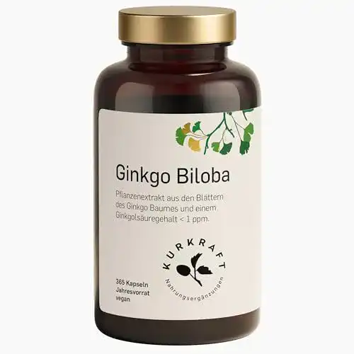 Ginkgo-Tabletten Kurkraft Ginkgo Biloba 6000, 365 Kapseln