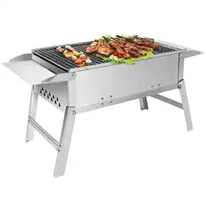 Klappgrill Sunjas Edelstahl Holzkohlegrill, Outdoor BBQ Grills