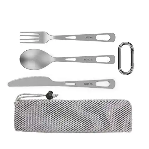 Camping-Besteck-Set OUTXE Titanium Camping-Utensilenset 3-teiliges