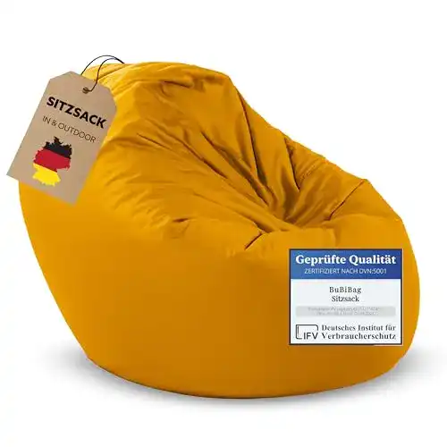 Sitzsack Kinder BuBiBag Sitzsack L, 2-in-1 Sitzkissen mit Füllung