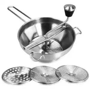 Obstmühle Navaris Passiergerät aus Edelstahl mit 3x Siebeinsatz
