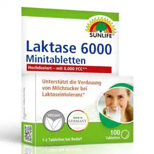 Laktase-Tabletten Sunlife Laktasetabletten 6.000 FCC, 100 Stk.