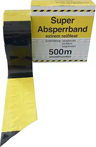 Absperrband gelb-schwarz Format Warn- und Absperrband