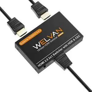 HDMI-Splitter 1 in 2 out WELVAN 4K HDMI Switch 2×1 HDMI 2.0